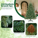 6/7/8 Feet Christmas Tree with Warm White LED Lights and Pine Cones by LJGDeals