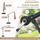 10 Feet Solar Offset Hanging Umbrella with Base and LED Lights by LJGDeals