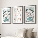 Festive Holiday Home Decor Christmas Village Set by Wall Art Set