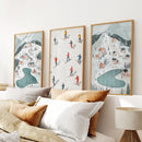 Festive Holiday Home Decor Christmas Village Set by Wall Art Set