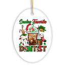 Festive Holiday Santa’s Favorite Dentist Christmas Ornament, Dental Gift