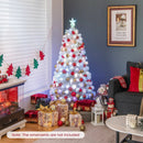 6/7 Feet Pre-Lit Fiber Optic White Snow-Flocked Artificial Christmas Tree by LJGDeals