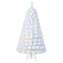 6/7 Feet Pre-Lit Fiber Optic White Snow-Flocked Artificial Christmas Tree by LJGDeals
