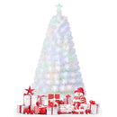 6/7 Feet Pre-Lit Fiber Optic White Snow-Flocked Artificial Christmas Tree by LJGDeals