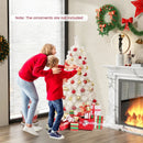 6/7 Feet Pre-Lit Fiber Optic White Snow-Flocked Artificial Christmas Tree by LJGDeals