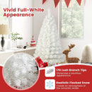 6/7 Feet Pre-Lit Fiber Optic White Snow-Flocked Artificial Christmas Tree by LJGDeals