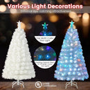 6/7 Feet Pre-Lit Fiber Optic White Snow-Flocked Artificial Christmas Tree by LJGDeals