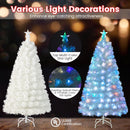 6/7 Feet Pre-Lit Fiber Optic White Snow-Flocked Artificial Christmas Tree