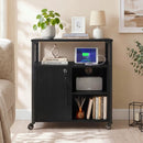 Mobile File Cabinet with Charging Station on Wheels by LJGDeals