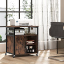 File Cabinet on Wheels with Charging Station and Cable Management Hole by LJGDeals