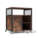 File Cabinet on Wheels with Charging Station and Cable Management Hole by LJGDeals