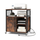 File Cabinet on Wheels with Charging Station and Cable Management Hole by LJGDeals