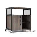 File Cabinet on Wheels with Charging Station and Cable Management Hole by LJGDeals