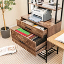 Freestanding File Cabinet with Charging Station and 3-Tier Open Shelves by DirectDeals