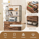 Freestanding File Cabinet with Charging Station and 3-Tier Open Shelves by DirectDeals