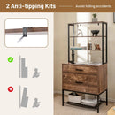 Freestanding File Cabinet with Charging Station and 3-Tier Open Shelves by LJGDeals