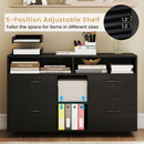 File Cabinet with Lock Mobile Lateral Filing Storage Organizer Modern Rolling Printer Stand
