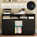 File Cabinet with Lock Mobile Lateral Filing Storage Organizer Modern Rolling Printer Stand by LJGDeals