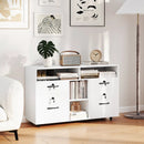 File Cabinet with Lock Mobile Lateral Filing Storage Organizer Modern Rolling Printer Stand by LJGDeals