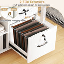File Cabinet with Lock Mobile Lateral Filing Storage Organizer Modern Rolling Printer Stand