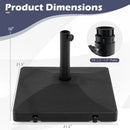 Fillable Umbrella Base 90 LBS Heavy Duty with 2 Wheels-Black by LJGDeals