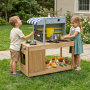 Kids Wooden Mud Kitchen Playset with Canopy and Faucet by LJGDeals