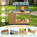 Kids Wooden Mud Kitchen Playset with Canopy and Faucet by LJGDeals
