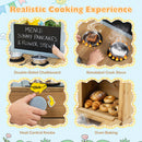 Kids Wooden Mud Kitchen Playset with Canopy and Faucet