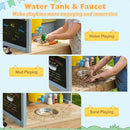 Kids Wooden Mud Kitchen Playset with Canopy and Faucet by LJGDeals