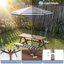 Fir Wood Kids Picnic Table with 2 Built-in Benches and Umbrella by LJGDeals