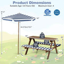 Fir Wood Kids Picnic Table with 2 Built-in Benches and Umbrella by LJGDeals