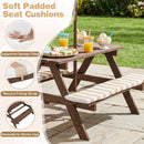 Fir Wood Kids Picnic Table with 2 Built-in Benches and Umbrella by LJGDeals