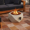 40000 BTU 28 Inch Hexagon Terrazzo Propane Fire Pit Table with Stainless Steel Burner by LJGDeals