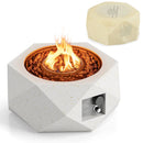 40000 BTU 28 Inch Hexagon Terrazzo Propane Fire Pit Table with Stainless Steel Burner by LJGDeals