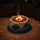 40000 BTU 28 Inch Hexagon Terrazzo Propane Fire Pit Table with Stainless Steel Burner by LJGDeals