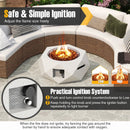 40000 BTU 28 Inch Hexagon Terrazzo Propane Fire Pit Table with Stainless Steel Burner by LJGDeals