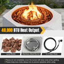 40000 BTU 28 Inch Hexagon Terrazzo Propane Fire Pit Table with Stainless Steel Burner by LJGDeals