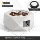 40000 BTU 28 Inch Hexagon Terrazzo Propane Fire Pit Table with Stainless Steel Burner by LJGDeals