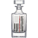 Firefighter Tactical Red Tattered American Flag Whiskey Decanter Gift Set