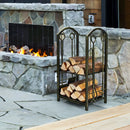 Fireplace Log Rack with 4 Tools Set Fireside Firewood Holder by LJGDeals