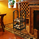 Fireplace Log Rack with 4 Tools Set Fireside Firewood Holder by LJGDeals