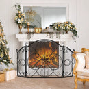 59.5 x 32.5 Inch Fireplace Screen with Floral Pattern-Black by LJGDeals