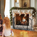 59.5 x 32.5 Inch Fireplace Screen with Floral Pattern-Black by LJGDeals
