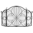 59.5 x 32.5 Inch Fireplace Screen with Floral Pattern-Black by LJGDeals