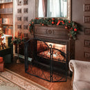 59.5 x 32.5 Inch Fireplace Screen with Floral Pattern-Black by LJGDeals