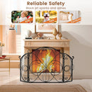 59.5 x 32.5 Inch Fireplace Screen with Floral Pattern-Black by LJGDeals