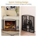 55 x 29.5 Inch Fireplace Screen with Natural Scenery and Moose Pattern-Black by LJGDeals