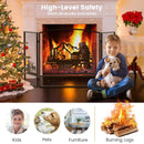 55 x 29.5 Inch Fireplace Screen with Natural Scenery and Moose Pattern-Black by LJGDeals