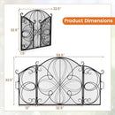 59.5 x 32.5 Inch Fireplace Screen with Floral Pattern-Black by LJGDeals