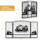 55 x 29.5 Inch Fireplace Screen with Natural Scenery and Moose Pattern-Black by LJGDeals